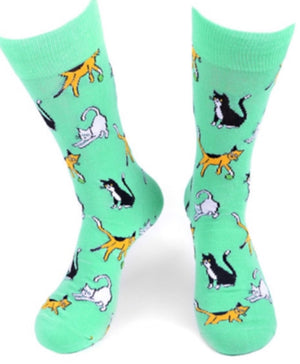 PARQUET BRAND Men’s PLAYFUL CATS Socks - Novelty Socks for Less