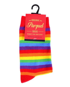 PARQUET BRAND Ladies RAINBOW STRIPES Socks - Novelty Socks for Less