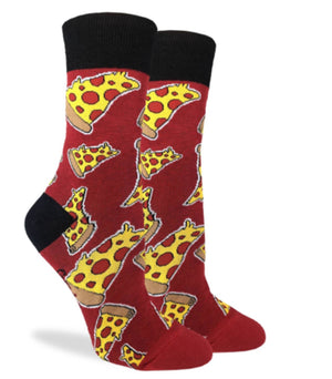 GOOD LUCK SOCK Brand Ladies PEPPERONI PIZZA Socks - Novelty Socks for Less