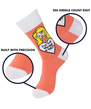 FUNATIC BRAND I’M NOT ALWAYS A BITCH, JUST KIDDING, GO ‘F’ YOURSELF - Novelty Socks for Less