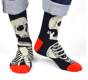 Parquet Brand Men’s SKELETON Halloween Socks - Novelty Socks for Less