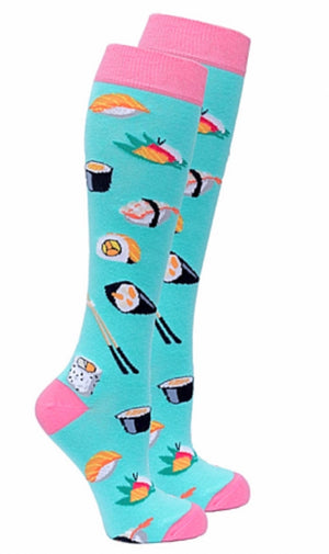 SOCKS N SOCKS Brand Ladies SUSHI Knee High Socks - Novelty Socks for Less