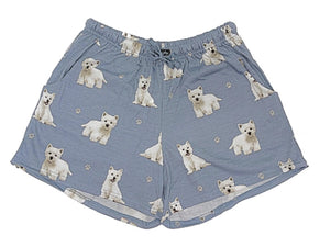 COMFIES LOUNGE PJ SHORTS Ladies WESTIE DOG By E&S PETS - Novelty Socks for Less