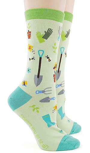 FOOT TRAFFIC Brand Ladies GARDENING Socks - Novelty Socks for Less