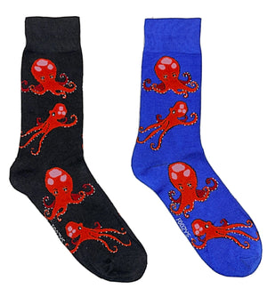 FOOZYS BRAND MEN’S 2 PAIR OF OCTOPUS SOCKS - Novelty Socks for Less