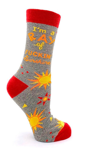 FABDAZ Brand Ladies I’M A RAY OF FUCKIN’ SUNSHINE Socks - Novelty Socks for Less