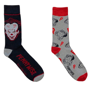 IT THE MOVIE Men’s 2 Pair Of PENNYWISE Socks - Novelty Socks for Less