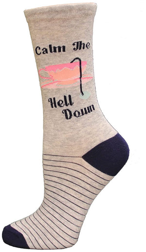 K. BELL Brand Ladies CALM THE HELL DOWN Socks - Novelty Socks for Less