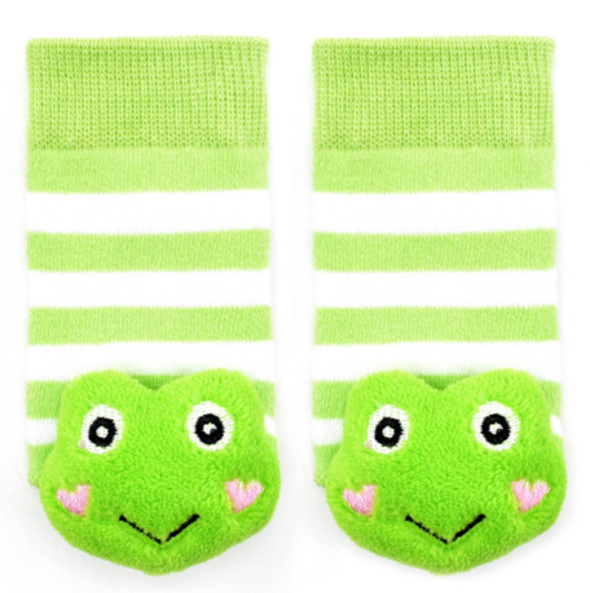 BOOGIE TOES Baby Unisex FROG Rattle GRIPPER BOTTOM Socks By PIERO LIVENTI - Novelty Socks for Less