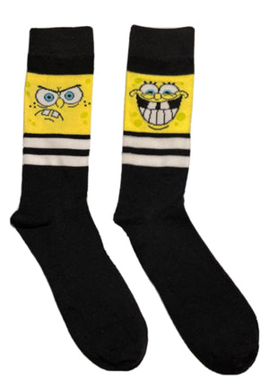 SPONGEBOB SQUAREPANTS Mens Socks 'ANGRY & HAPPY' - Novelty Socks for Less