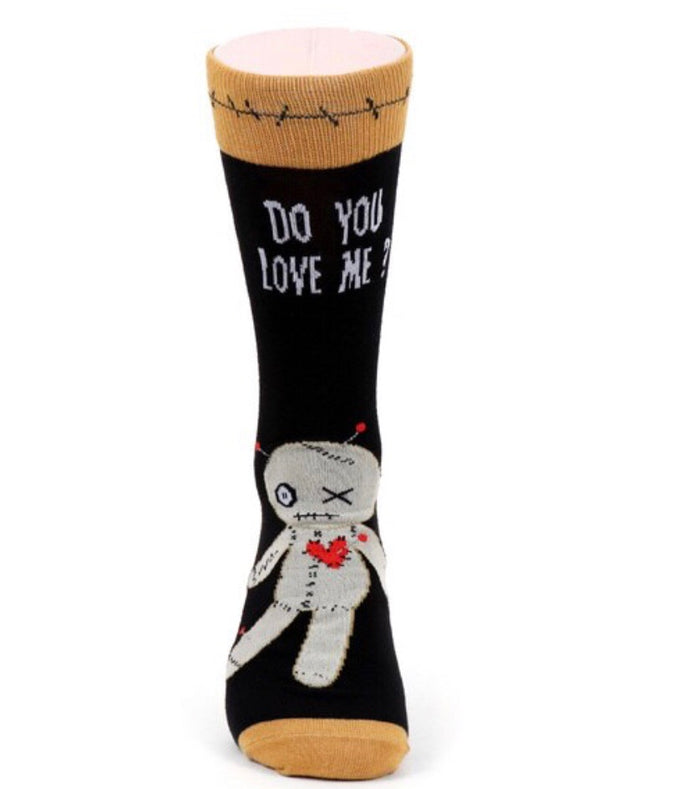 Parquet Brand Men's HALLOWEEN Socks VOODOO DOLL 'DO YOU LOVE ME?'