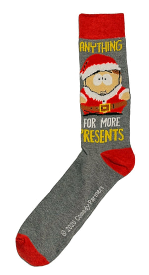 SOUTH PARK MEN’S CHRISTMAS SOCKS ‘ANYTHING FOR MORE PRESENTS’ - Novelty Socks for Less