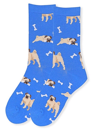 Parquet Brand Ladies PUG DOG & Bones Socks - Novelty Socks for Less