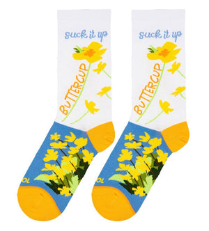 COOL SOCKS Brand Ladies ‘SUCK IT UP BUTTERCUP’ Socks - Novelty Socks for Less