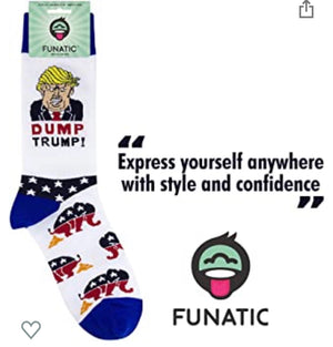 FUNATIC BRAND Unisex ‘DUMP TRUMP’ Socks - Novelty Socks for Less