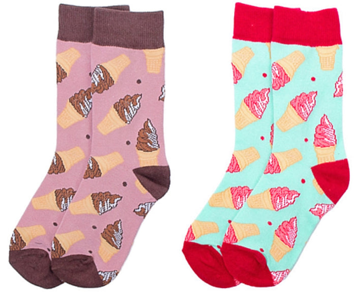 PARQUET Brand Ladies ICE CREAM CONE Socks CHOOSE CHOCOLATE/ VANILLA SWIRL OR STRAWBERRY