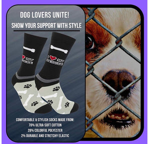 FUNATIC Brand Unisex ‘I LOVE MY RESCUE’ Socks - Novelty Socks for Less