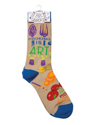 Primitives by Kathy UNISEX ‘COOKING IS ART EAT MORE COLOR’ - Novelty Socks for Less