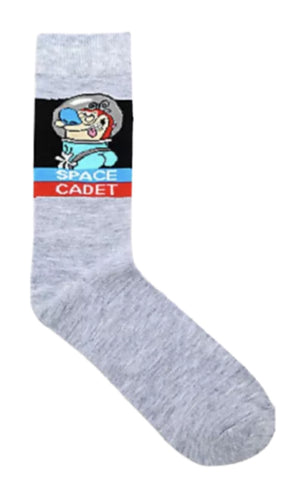 REN & STIMPY Mens Socks ‘SPACE CADET’ - Novelty Socks for Less