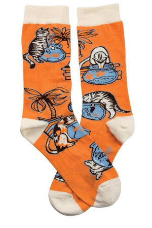 Primitives by Kathy LOL SOCKS CAT FISHING Unisex Socks - Novelty Socks for Less