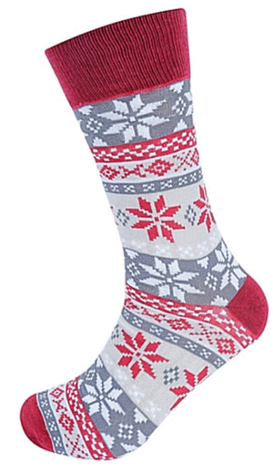 PARQUET Brand Men’s HOLIDAY Socks SNOWFLAKES - Novelty Socks for Less