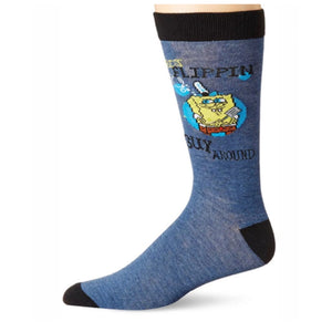 SPONGEBOB SQUAREPANTS Men’s Socks ‘BEST FLIPPIN’ GUY AROUND’ - Novelty Socks for Less