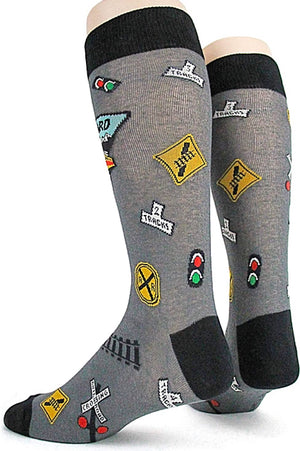 FOOT TRAFFIC Mens RAILROAD/TRAIN Socks - Novelty Socks for Less