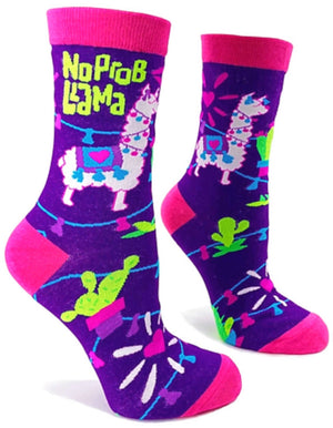 FABDAZ Brand Ladies LLAMA Socks ‘NO PROB-LLAMA’ - Novelty Socks for Less