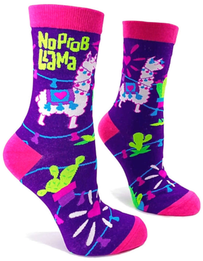 FABDAZ Brand Ladies LLAMA Socks ‘NO PROB-LLAMA’