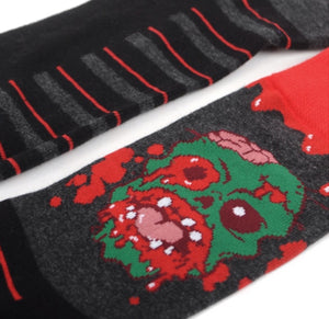 PARQUET BRAND Men’s ZOMBIE MONSTER Halloween Socks BLOOD SPLATTER - Novelty Socks for Less