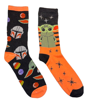 STAR WARS Ladies BABY YODA 2 Pair Of HALLOWEEN SOCKS - Novelty Socks for Less
