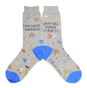 FOOT TRAFFIC BRAND LADIES SOCKS ‘CRAFTERS GONNA CRAFT’ - Novelty Socks for Less