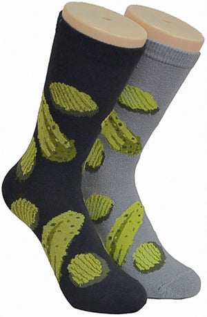 FOOZYS BRAND LADIES 2 PAIR OF PICKLES SOCKS - Novelty Socks for Less