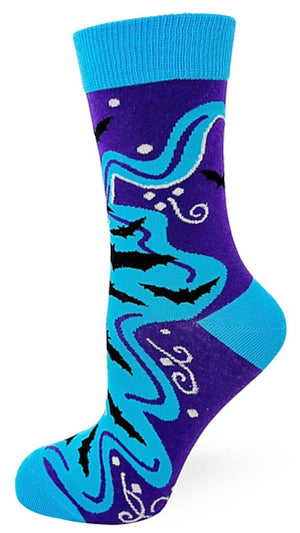 FABDAZ BRAND LADIES ‘BAT SHIT CRAZY’ SOCKS With BATS - Novelty Socks for Less