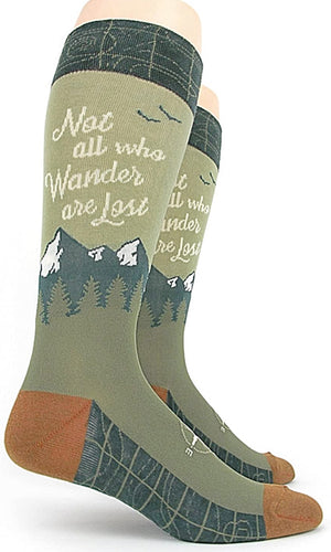 FOOT TRAFFIC Brand Mens NOT ALL WHO WANDER Socks - Novelty Socks for Less