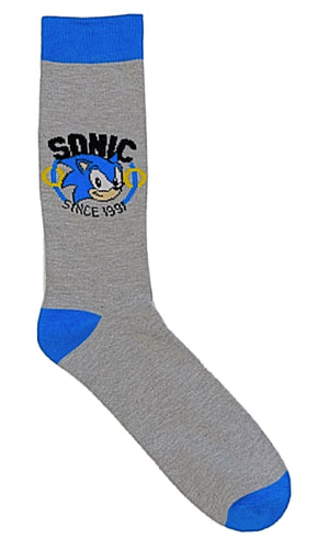 SONIC THE HEDGEHOG Men’s Socks Since 1991 WITH RINGS - Novelty Socks for Less