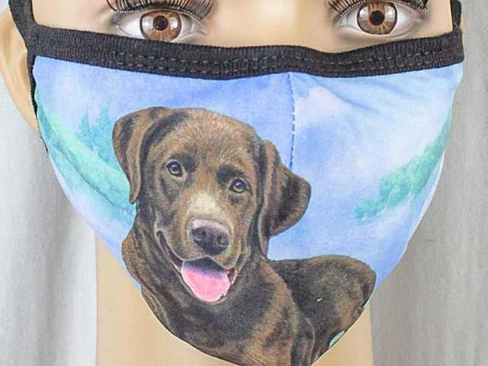 E&S Pets Brand CHOCOLATE LABRADOR DOG Adult Face Mask Cover
