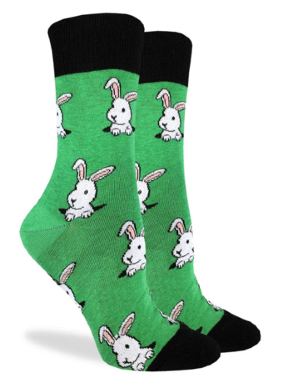 GOOD LUCK SOCK BRAND LADIES WHITE BUNNY RABBIT SOCKS - Novelty Socks for Less