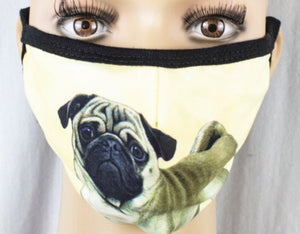 E&S Pets Brand PUG Dog Adult Face Mask Cover - Novelty Socks for Less