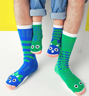 PALS SOCKS Brand Adult Unisex T-REX & TRICERATOPS Mismatched Socks - Novelty Socks for Less