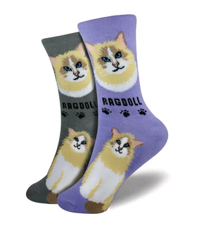 FOOZYS Brand Ladies RAGDOLL CAT Socks - Novelty Socks for Less