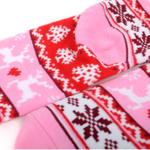 PARQUET Brand Ladies CHRISTMAS Socks REINDEER & SNOWFLAKES - Novelty Socks for Less