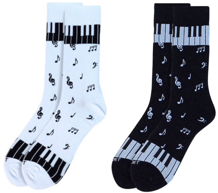 Parquet Brand Men’s PIANO KEY Socks (CHOOSE COLOR WHITE OR BLACK)