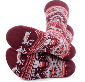PARQUET Brand Men’s CHRISTMAS SWEATER Socks (CHOOSE COLOR BURGUNDY OR GREEN) - Novelty Socks for Less