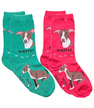 FOOZYS Brand Ladies WHIPPET DOG 2 Pair Of Socks - Novelty Socks for Less