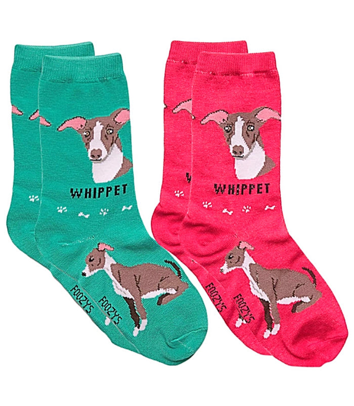 FOOZYS Brand Ladies WHIPPET DOG 2 Pair Of Socks