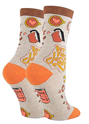 OOOH YEAH Brand Ladies ‘I LOVE COFFEE & JESUS’ Socks - Novelty Socks for Less