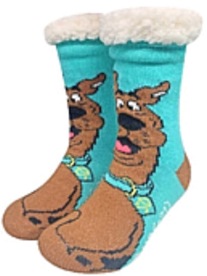 SCOOBY-DOO Ladies Sherpa Lined Gripper Bottom Slipper Socks - Novelty Socks for Less