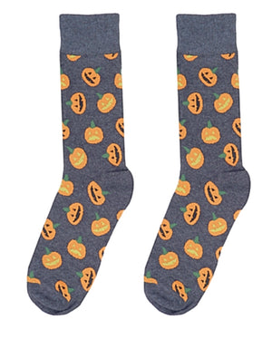 PARQUET BRAND MEN’S HALLOWEEN SOCKS WITH PUMPKINS - Novelty Socks for Less