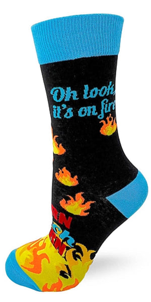 FABDAZ BRAND LADIES ‘MY LAST FUCK’ SOCKS 'OH LOOK IT'S ON FIRE' - Novelty Socks for Less